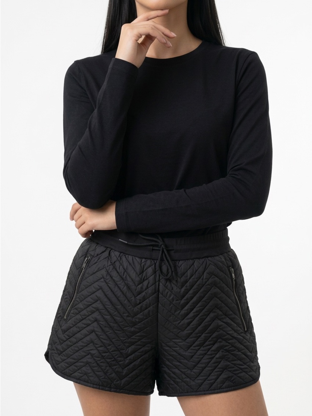Athleta Quilted Drawstring Women's Shorts in Black